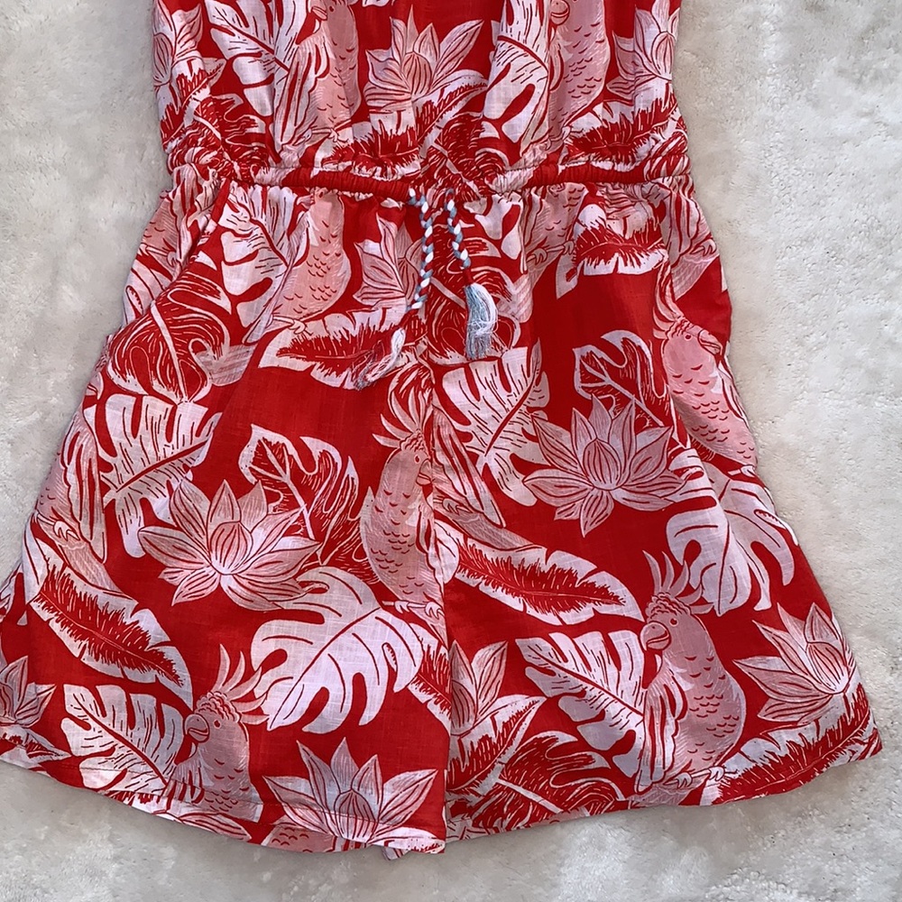 Boden 13/14 Tropical Orange & White Romper EUC - Picture 4 of 16